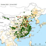 Distribution of Avian Influenza A(H7N9) virus infection in China. AoS