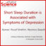 睡眠时间短与抑郁症状有关
